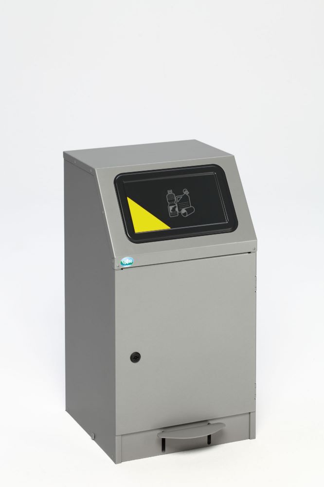 Var Wertstoffsammelgerät WSG 45 silber mit Pedal selbstlöschend Produktbild Var Wertstoffsammelgerät WSG 45 silber mit Pedal selbstlöschend bild 4