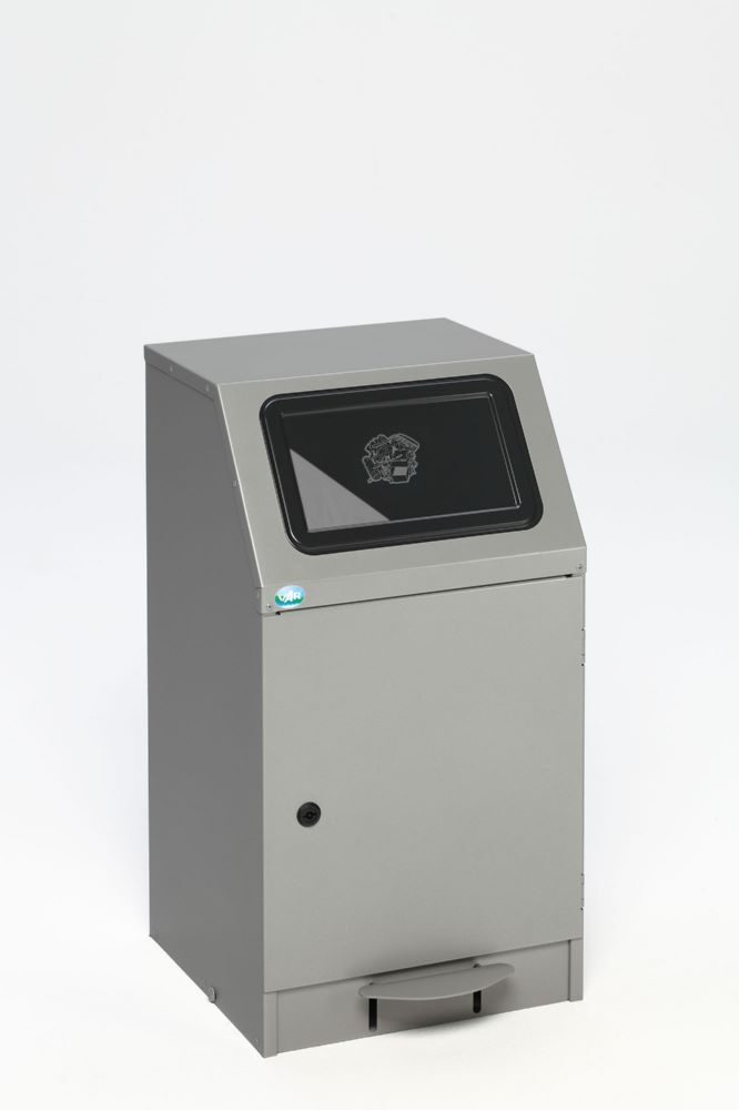 Var Wertstoffsammelgerät WSG 45 silber mit Pedal selbstlöschend Produktbild Var Wertstoffsammelgerät WSG 45 silber mit Pedal selbstlöschend