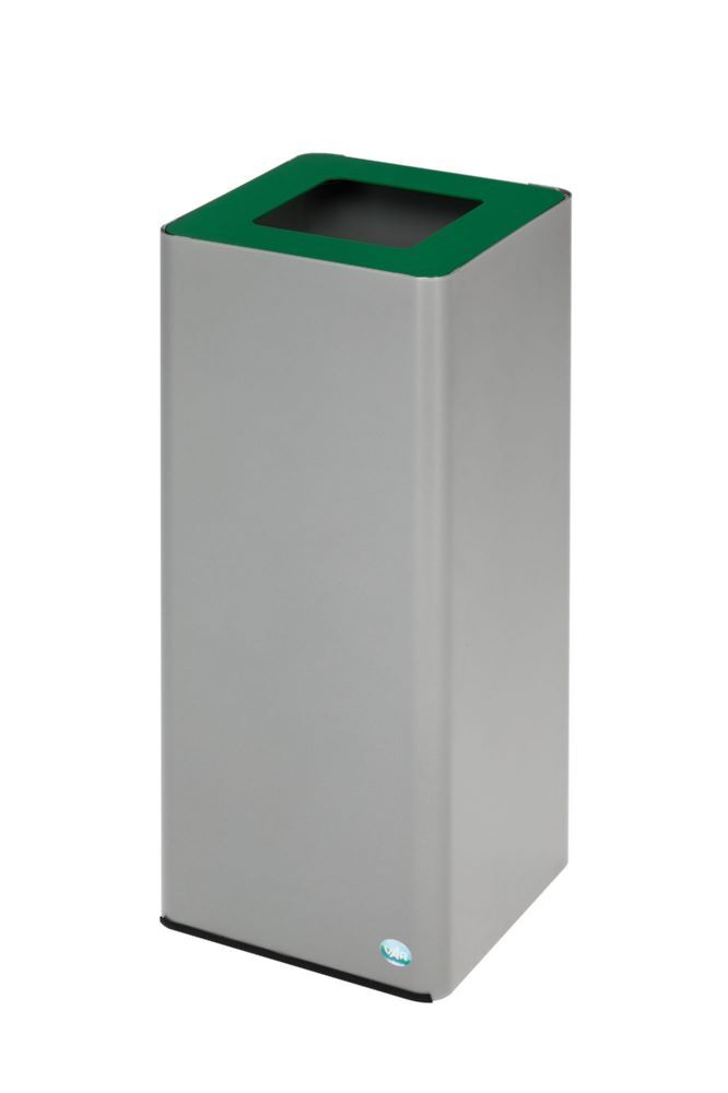 VAR Wertstoffsammelgerät WSG Quadro 79 silber grün 360 x 360 x 755 mm Produktbild VAR Wertstoffsammelgerät WSG Quadro 79 silber grün 360 x 360 x 755 mm