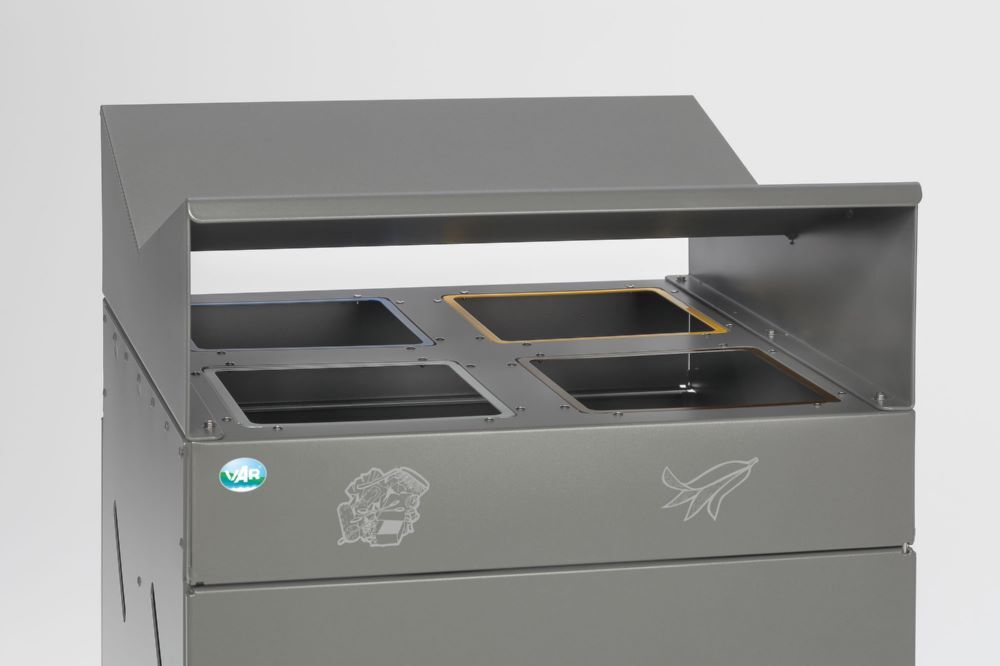 Var Wertstoffsammelstation WS 58 mit 4 Fächer 200 Liter eisenglimmer Produktbild Var Wertstoffsammelstation WS 58 mit 4 Fächer 200 Liter eisenglimmer