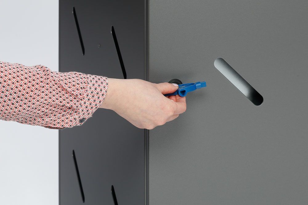 Var Wertstoffsammelstation WS 58 mit 4 Fächer 200 Liter eisenglimmer Produktbild Var Wertstoffsammelstation WS 58 mit 4 Fächer 200 Liter eisenglimmer bild 2