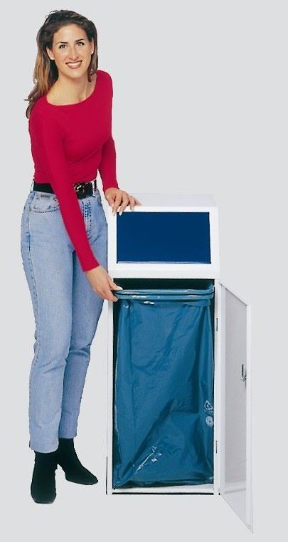 Var Wertstoffsammler WSG 69 mit Fronttür Einwurfklappe blau beschichtet Klemmring Produktbild Var Wertstoffsammler WSG 69 mit Fronttür Einwurfklappe blau beschichtet Klemmring