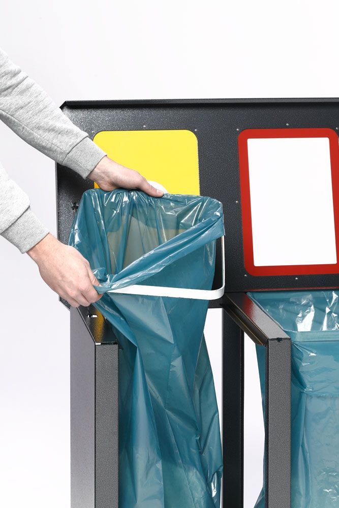Var Wertstoffsammelstation Tetris 3er mit Klemmring antiksilber Produktbild Var Wertstoffsammelstation Tetris 3er mit Klemmring antiksilber