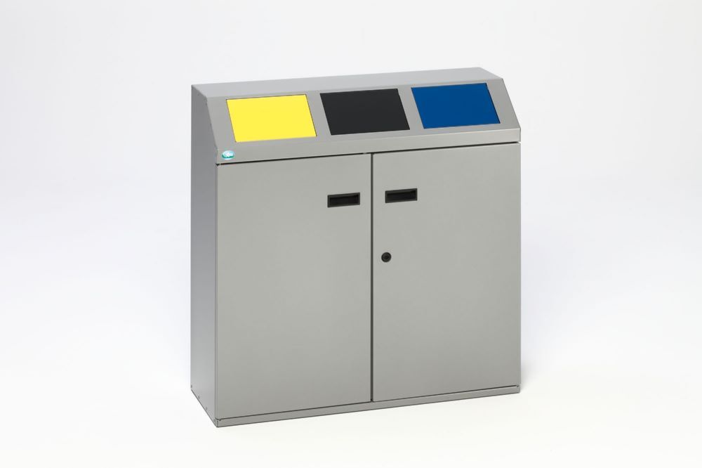 Var Wertstoffsortiersystem silber 150 Liter 3 Fach Produktbild Var Wertstoffsortiersystem silber 150 Liter 3 Fach