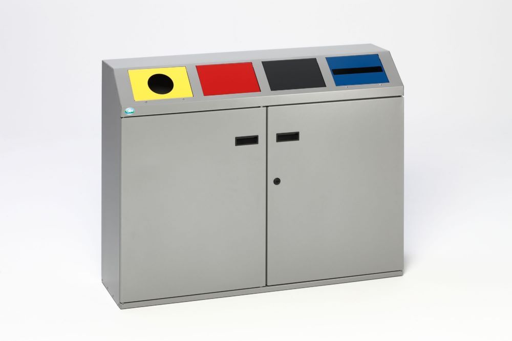 Var Wertstoffsortiersystem silber 200 Liter 4 Fach Produktbild Var Wertstoffsortiersystem silber 200 Liter 4 Fach