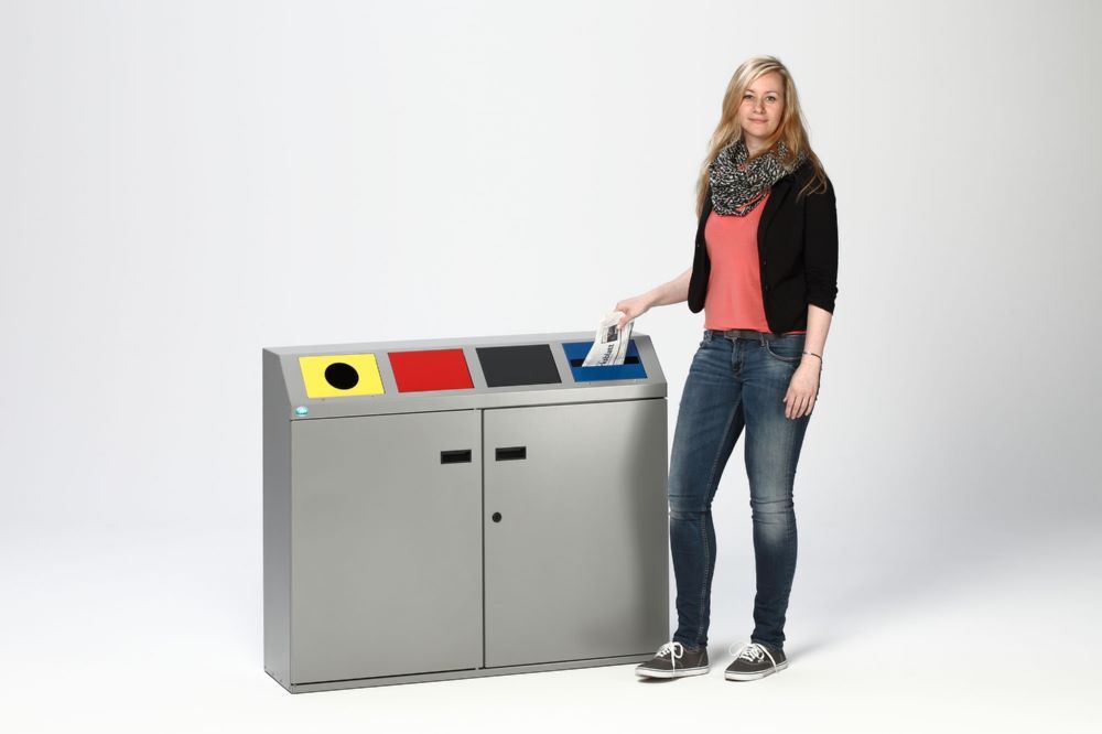 Var Wertstoffsortiersystem silber 200 Liter 4 Fach Produktbild Var Wertstoffsortiersystem silber 200 Liter 4 Fach bild 2