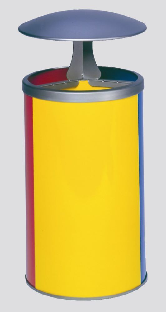 Var Wertstoffstation 3 fach mit Dach gelb blau rot Produktbild Var Wertstoffstation 3 fach mit Dach gelb blau rot