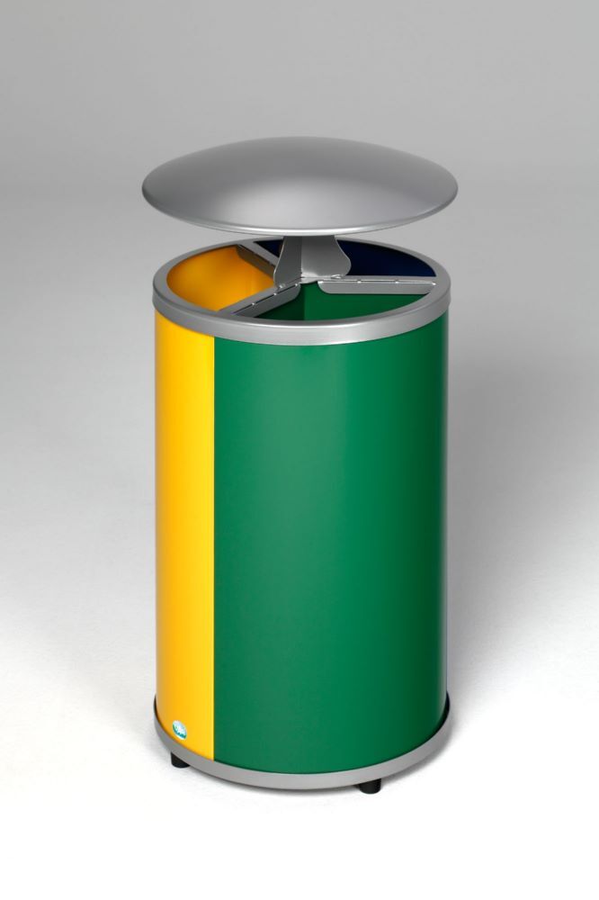 Var Wertstoffstation 3 fach ohne Dach gelb blau grünjeweils 30 Liter Produktbild Var Wertstoffstation 3 fach ohne Dach gelb blau grünjeweils 30 Liter bild 2