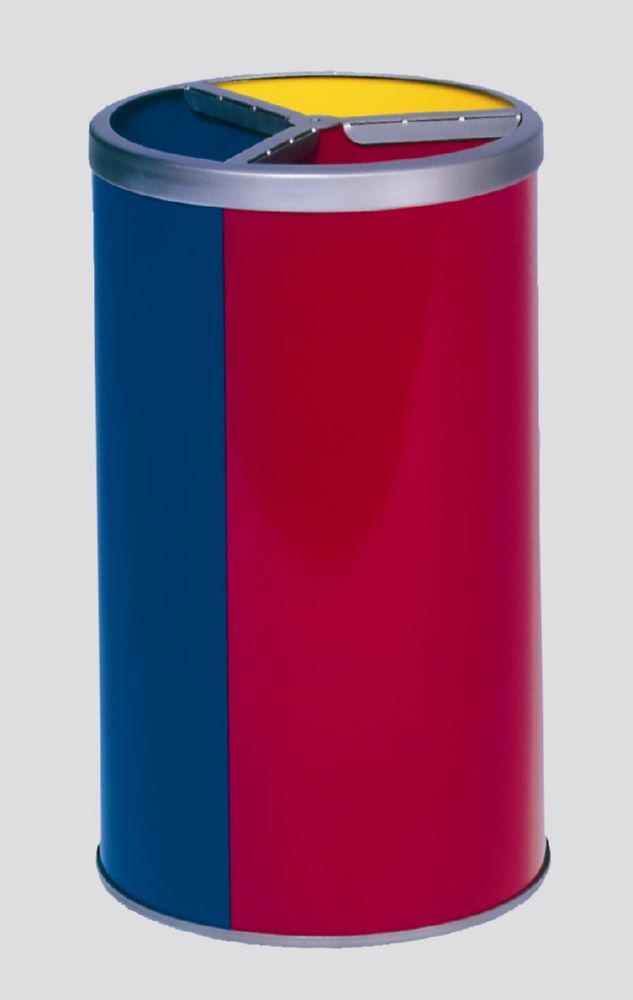 Var Wertstoffstation 3 fach ohne Dach gelb blau rot jeweils 30 Liter Produktbild Var Wertstoffstation 3 fach ohne Dach gelb blau rot jeweils 30 Liter