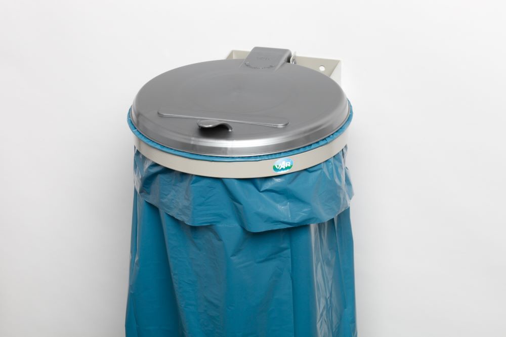 Var Müllsackhalter WSK Wandgerät KS Deckel silber Produktbild Var Müllsackhalter WSK Wandgerät KS Deckel silber bild 2