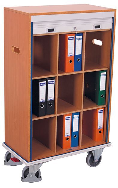 Variofit Aktenwagen mit 9 Fächern verschließbar 875x490x1460mm Produktbild Variofit Aktenwagen mit 9 Fächern verschließbar 875x490x1460mm