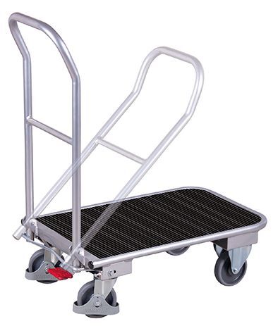 Variofit Aluminium Klappbügelwagen mit Riefengummimatte Traglast 15 kg Produktbild Variofit Aluminium Klappbügelwagen mit Riefengummimatte Traglast 15 kg