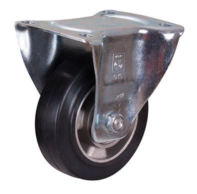 Variofit Bockrolle Elastikvollgummi 125x40mm schwarz Produktbild Variofit Bockrolle Elastikvollgummi 125x40mm schwarz