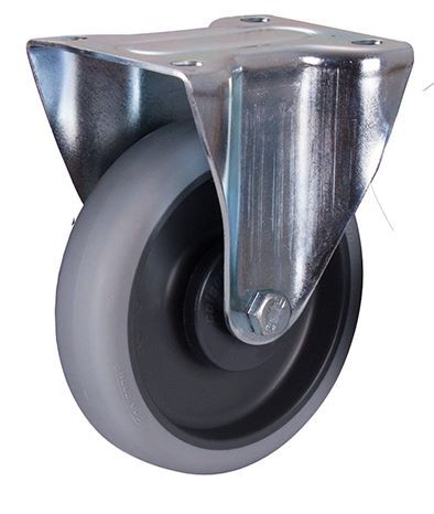 Variofit Bockrolle 160x40 mm grau thermoplastisch Produktbild Variofit Bockrolle 160x40 mm grau thermoplastisch