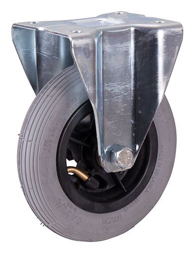 Variofit Bockrolle mit Luftreifen 150 x30mm grau Traglast 50kg Produktbild Variofit Bockrolle mit Luftreifen 150 x30mm grau Traglast 50kg