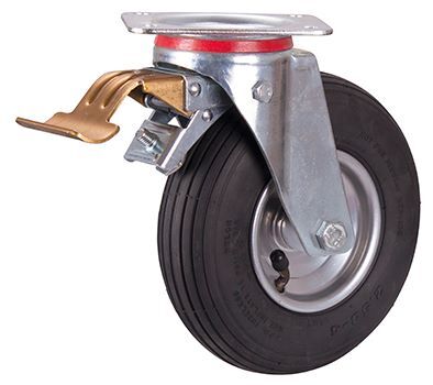Variofit Bremsrolle mit Luftreifen 230x65mm schwarz Traglast 130kg Produktbild Variofit Bremsrolle mit Luftreifen 230x65mm schwarz Traglast 130kg