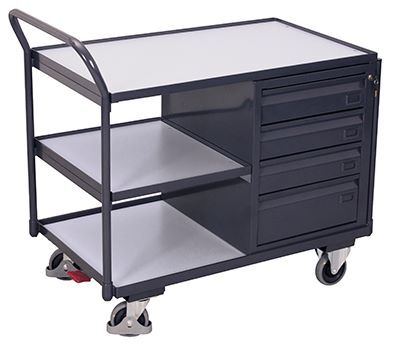 Variofit ESD Werkstattwagen 1125x625x1010mm mit 3 Ladeflächen Produktbild Variofit ESD Werkstattwagen 1125x625x1010mm mit 3 Ladeflächen