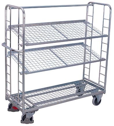 Variofit Etagenwagen mit 3 Drahtgitterböden verzinkt 1805x650x1575mm