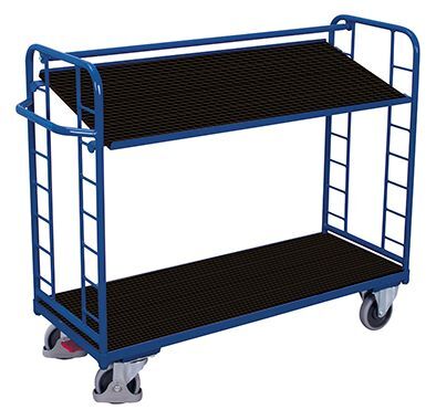 Variofit Etagenwagen mit 2 Holzböden 1805x650x1275mm Produktbild Variofit Etagenwagen mit 2 Holzböden 1805x650x1275mm bild 2