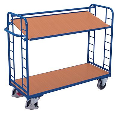 Variofit Etagenwagen mit 2 Holzböden 1805x650x1275mm Produktbild Variofit Etagenwagen mit 2 Holzböden 1805x650x1275mm