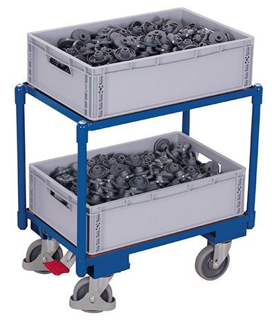 Variofit Euro System Roller mit 2 Ladeflächen 10 mm Rand Traglast 250kg Produktbild Variofit Euro System Roller mit 2 Ladeflächen 10 mm Rand Traglast 250kg bild 2