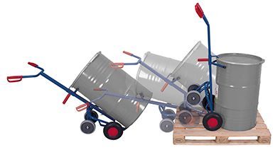 Variofit Fasskarre mit 2 Stützrädern Tragkraft 250kg Produktbild Variofit Fasskarre mit 2 Stützrädern Tragkraft 250kg bild 2