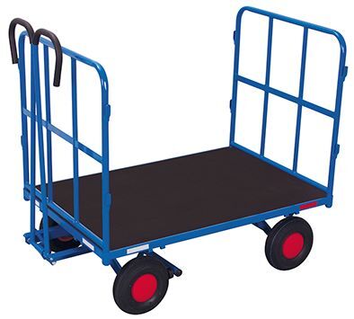 Variofit Handpritschenwagen mit 2 Rohrgitterwänden 1120x740x1200mm Produktbild Variofit Handpritschenwagen mit 2 Rohrgitterwänden 1120x740x1200mm