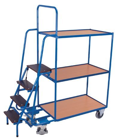 Variofit Kommissionierwagen mit 3 Ladeflächen hoch 1695x625x1900mm Produktbild Variofit Kommissionierwagen mit 3 Ladeflächen hoch 1695x625x1900mm