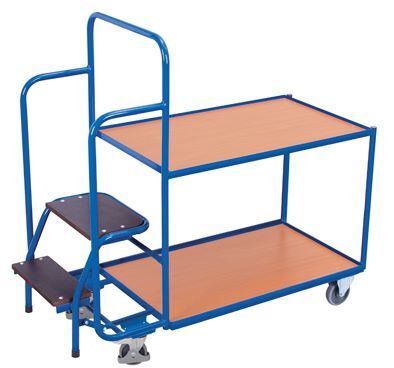 Variofit Kommissionierwagen mit 2 Ladeflächen niedrig 1455x625x1320mm Produktbild Variofit Kommissionierwagen mit 2 Ladeflächen niedrig 1455x625x1320mm