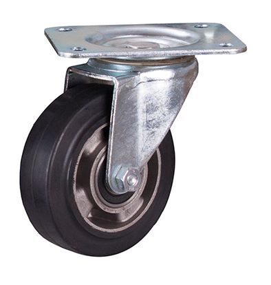 Variofit Lenkrolle Elastikvollgummi 125x40mm schwarz Traglast 200kg Produktbild Variofit Lenkrolle Elastikvollgummi 125x40mm schwarz Traglast 200kg