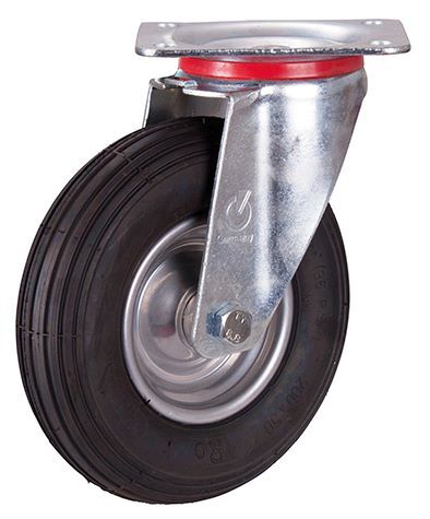 Variofit Lenkrolle mit Luftreifen Traglast 75kg 200x50mm schwarz Produktbild Variofit Lenkrolle mit Luftreifen Traglast 75kg 200x50mm schwarz