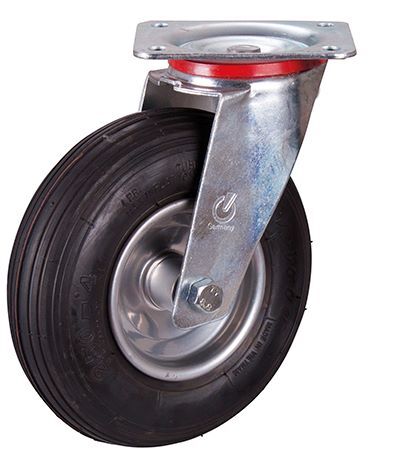 Variofit Lenkrolle mit Luftreifen 230x65mm Traglast 130kg schwarz Produktbild Variofit Lenkrolle mit Luftreifen 230x65mm Traglast 130kg schwarz