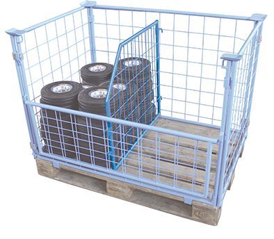 Variofit Palettenaufsatz Trenngitter schräg 750x400 800 lichtgrau Produktbild Variofit Palettenaufsatz Trenngitter schräg 750x400 800 lichtgrau