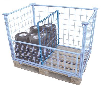 Variofit Palettenaufsatz Trenngitter 750x400mm lichtgrau Produktbild Variofit Palettenaufsatz Trenngitter 750x400mm lichtgrau