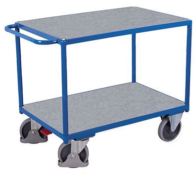 Variofit Schwerer Tischwagen mit 2 Zinkblechladeflächen 1190x700x920mm Produktbild Variofit Schwerer Tischwagen mit 2 Zinkblechladeflächen 1190x700x920mm