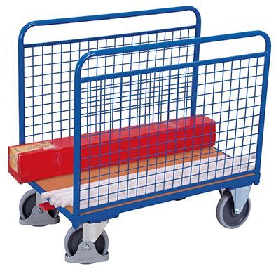 Variofit Seitenbügelwagen mit Drahtwänden 500kg Traglast Produktbild Variofit Seitenbügelwagen mit Drahtwänden 500kg Traglast bild 2