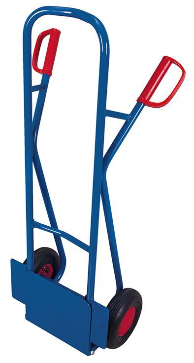 Variofit Stahlrohrkarre mit abklappbarer Schaufel Traglast 250kg blau Produktbild Variofit Stahlrohrkarre mit abklappbarer Schaufel Traglast 250kg blau bild 2