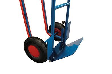 Variofit Stahlrohrkarre mit abklappbarer Schaufel Traglast 250kg blau Produktbild Variofit Stahlrohrkarre mit abklappbarer Schaufel Traglast 250kg blau bild 3