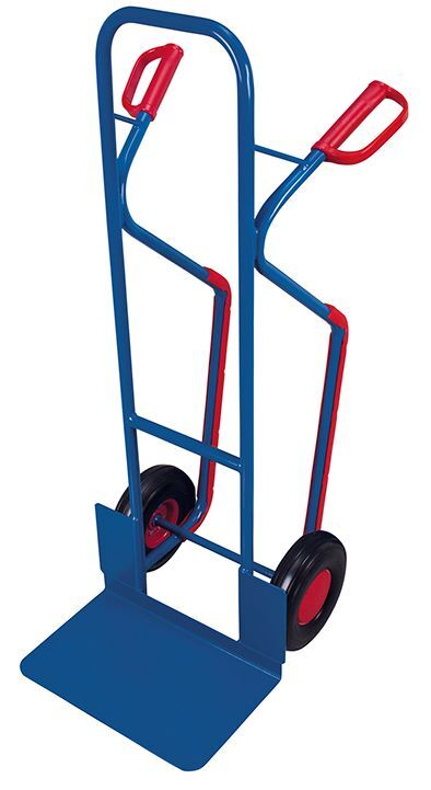 Variofit Stahlrohrkarre mit großer Schaufel Traglast 250kg blau Produktbild Variofit Stahlrohrkarre mit großer Schaufel Traglast 250kg blau