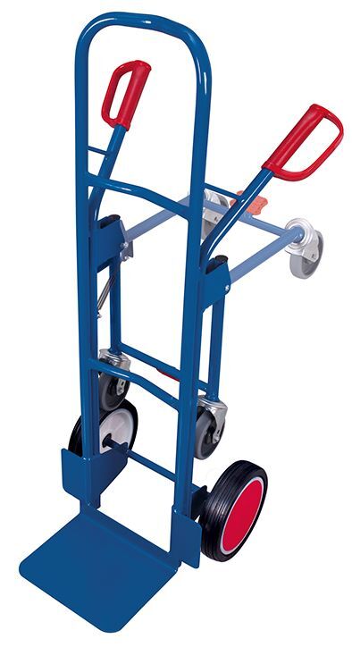 Variofit Stahlrohrkarre mit Stützrad blau Traglast 250kg Produktbild Variofit Stahlrohrkarre mit Stützrad blau Traglast 250kg