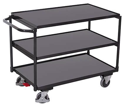 Variofit Tischwagen 3 Ladeflächen 1175 x 625 x 850 mm Produktbild Variofit Tischwagen 3 Ladeflächen 1175 x 625 x 850 mm