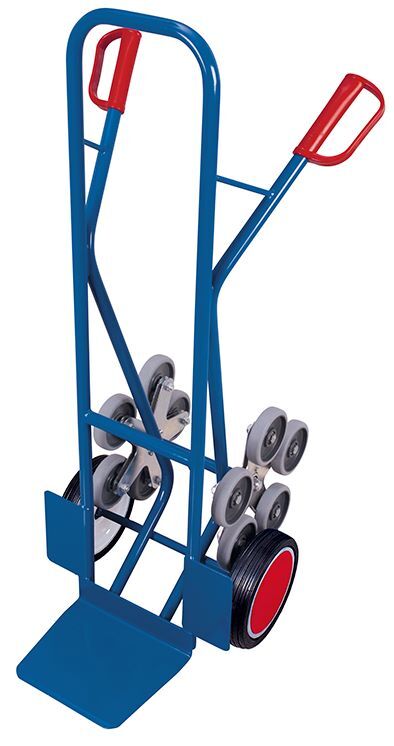 Variofit Treppenkarre mit 2 fünfarmigen Radsternen Traglast 200kg blau Produktbild Variofit Treppenkarre mit 2 fünfarmigen Radsternen Traglast 200kg blau