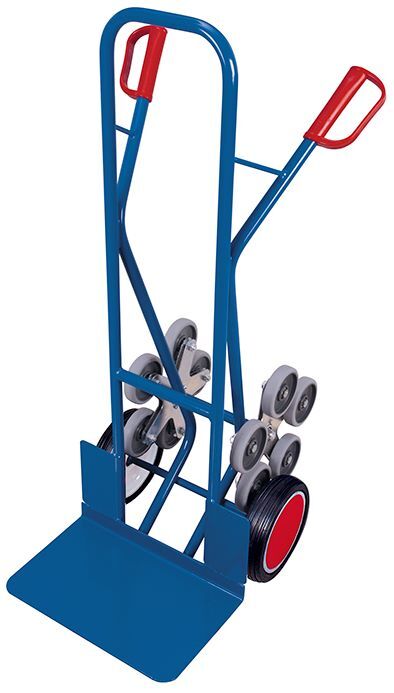 Variofit Treppenkarre blau Traglast 200kg mit 2 fünfarmigen Radsternen Produktbild Variofit Treppenkarre blau Traglast 200kg mit 2 fünfarmigen Radsternen