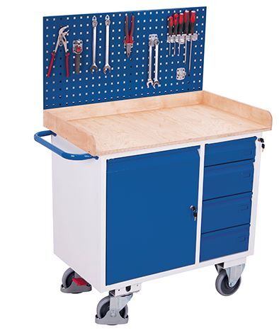 Variofit Werkzeugwand für Werkstattwagen 995x450mm blau Produktbild Variofit Werkzeugwand für Werkstattwagen 995x450mm blau