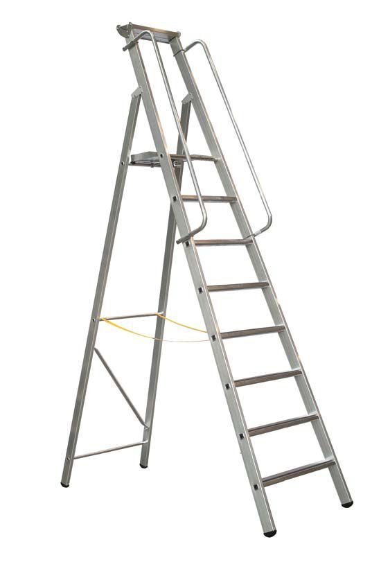 Zarges Leichtmetall Stehleiter mit Plattform 8 Stufen Z600 Produktbild Zarges Leichtmetall Stehleiter mit Plattform 8 Stufen Z600