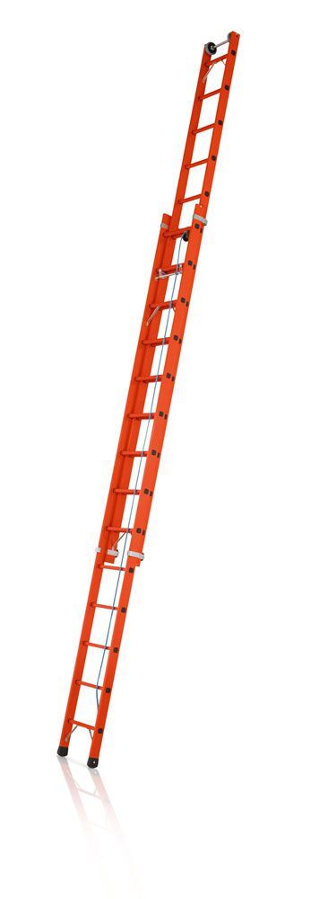 ZARGES Kunststoff-Seilzugleiter,2-tlg., Leiterlänge 8,00 m, 2 x 16 Sprossen ZARGES Kunststoff-Seilzugleiter,2-tlg., Leiterlänge 8,00 m, 2 x 16 Sprossen
