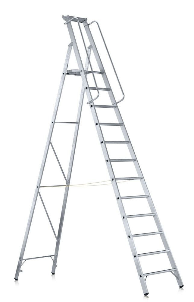 ZARGES LM-Stehleiter m Plattform Z600, 10 Stufen Leiterlänge 3,61  m Produktbild ZARGES LM-Stehleiter m Plattform Z600, 10 Stufen Leiterlänge 3,61  m