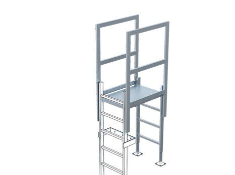 ZARGES Ausstieg mit Übergang Edelstahl V4A STL, Länge 800 mm ZARGES Ausstieg mit Übergang Edelstahl V4A STL, Länge 800 mm