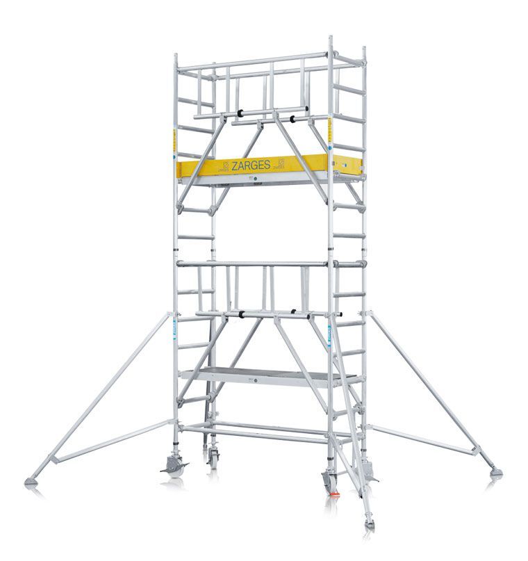 ZARGES Leichtmetall-Fahrgerüst S-PLUS Z600, 1,20 x 2,50 m Arbeitshöhe ca. 13,20 m ZARGES Leichtmetall-Fahrgerüst S-PLUS Z600, 1,20 x 2,50 m Arbeitshöhe ca. 13,20 m