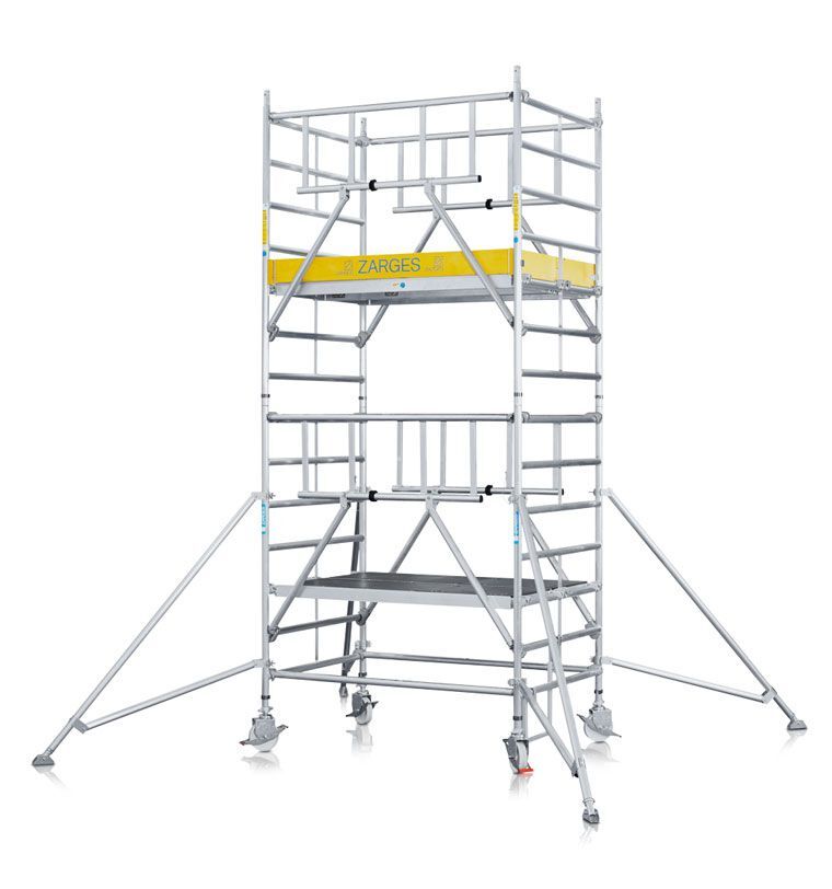 ZARGES Leichtmetall-Fahrgerüst S-PLUS Z600, 1,20 x 2,50 m Arbeitshöhe ca. 13,20 m ZARGES Leichtmetall-Fahrgerüst S-PLUS Z600, 1,20 x 2,50 m Arbeitshöhe ca. 13,20 m